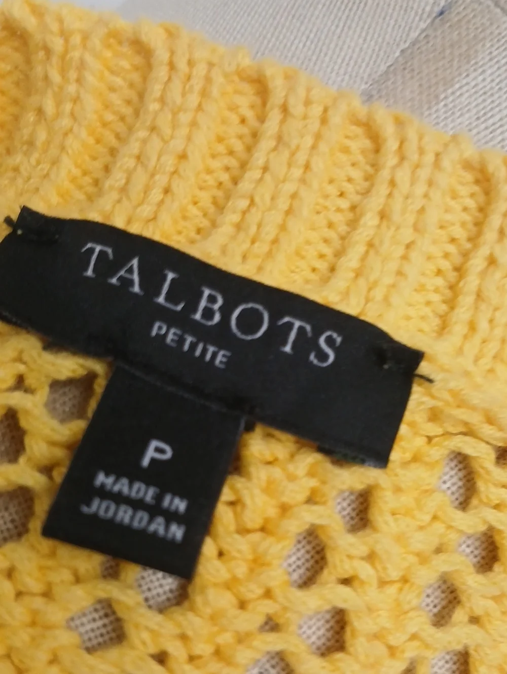 Talbots Petite Yellow Knit Top